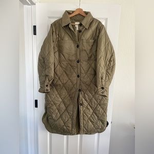 H&M long shacket puffer